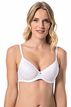 9405 Micro Kaplı Kulaksız Push Up Balenli Silikonlu Sütyen