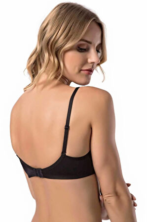 9405 Micro Kaplı Kulaksız Push Up Balenli Silikonlu Sütyen