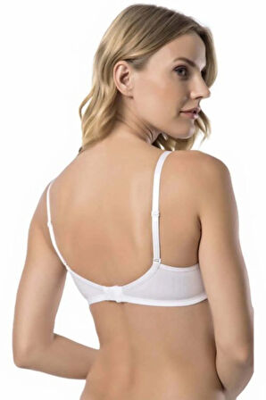 Beyaz Micro Kumaş Desteksiz Soft Cup Balenli Toparlayıcı Sütyen 9405