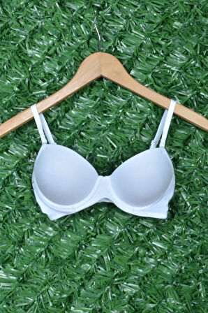 Kadın Beyaz  Micro Kaplı Kulaksız Dolgulu Destekli Sütyen 7050