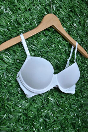 Kadın Beyaz  Micro Kaplı Kulaksız Dolgulu Destekli Sütyen 7050