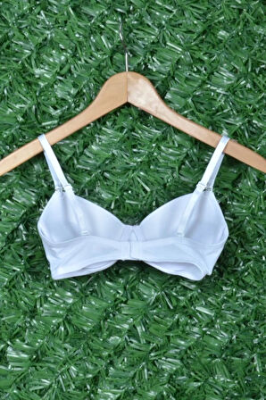 Kadın Beyaz  Micro Kaplı Kulaksız Dolgulu Destekli Sütyen 7050