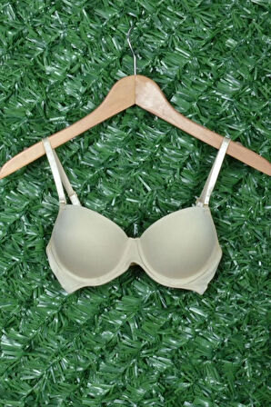 Kadın Beyaz  Micro Kaplı Kulaksız Dolgulu Destekli Sütyen 7050