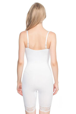 Kadın Ten Fermuarsız Askısız Tulum Korse Yeni Sezon