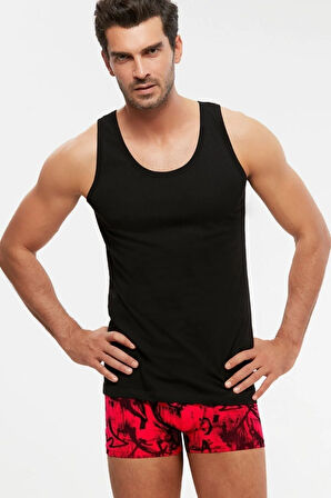 Erkek Penye Atlet 6 Lı Siyah S-3xl %100 Pamuk