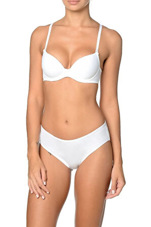 2150 Micro Kaplı Desteksiz Sütyen Beyaz