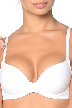 2150 Micro Kaplı Desteksiz Sütyen Beyaz