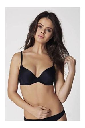 3'lü Paket Kadın Siyah Beyaz Ten Basic Dolgusuz Balenli Ortası Ince Kulakçıklı Sütyen 2150