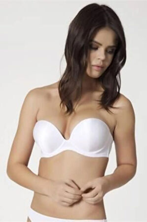 Kadın 2 Beden Büyüten Ekstra Destekli Dolgulu Straplez Sütyen Cindy