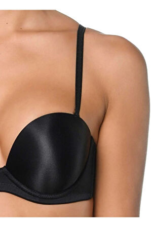 Kadın Siyah Straplez Sihirli Sütyen Cindy