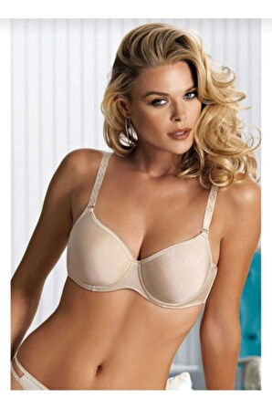 Kadın Ten C Cup Büyük Beden Balenli Dolgusuz Sütyen