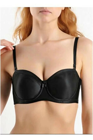 Kadın Siyah Çıkartılabilir Askılı Straplez Toparlayıcı Sütyen B/c Cup 1680
