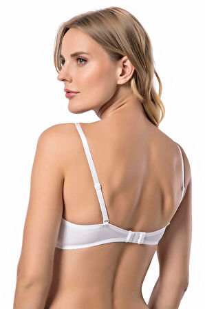 Kadın Beyaz Dolgulu Destekli Mikro Kaplı Basic Sütyen Ht7080