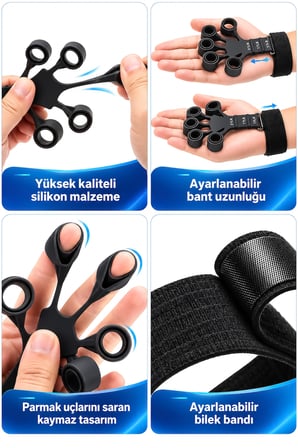 El Bilek Avuç Kol Parmak Geliştirici Güçlendirici Damar Belirginleştirici Parmak Egzersiz Direnç Aleti