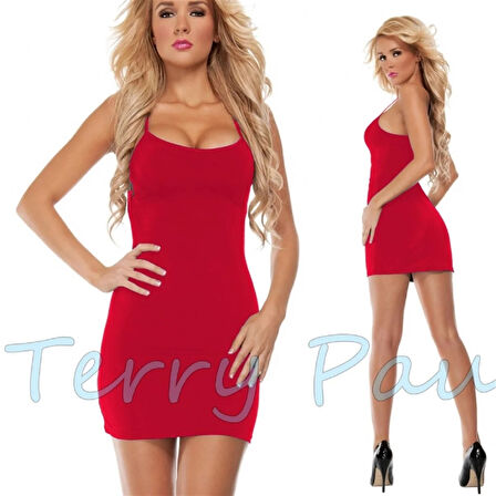 Tegan TP100865 Kırmızı Askılı Elbise