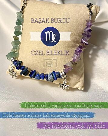 Başak Burcu Özel Doğal Taş Burç Bilekliği