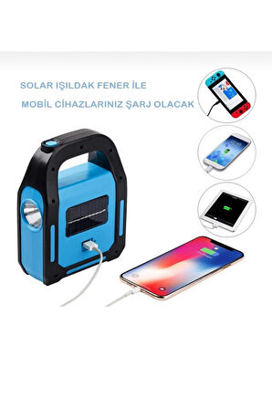 Solar Işıldak Fener Güneş Enerjili Ve Usb Sarj Kamp Lambası Cata Hazar Kamp Feneri Mobil Güç Kaynağı