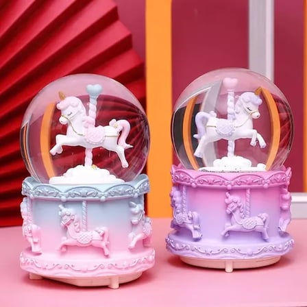 Mini Boy Işıklı Unicorn Kar Küresi