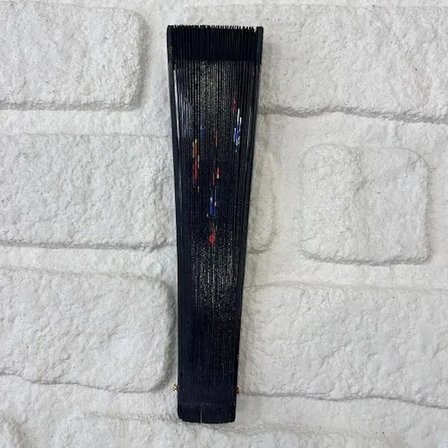 Bambu Çift Taraflı Siyah Yelpaze 12'li Paket