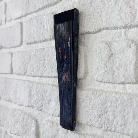 Bambu Çift Taraflı Siyah Yelpaze 12'li Paket