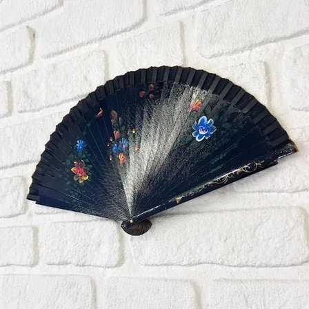 Bambu Çift Taraflı Siyah Yelpaze 12'li Paket
