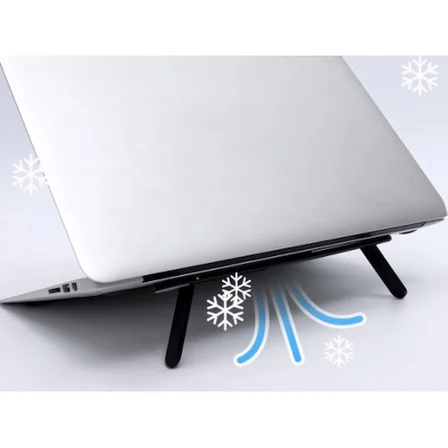 2 Kademeli Katlanabilir ve Yapışkanlı Laptop Standı Siyah CM-438