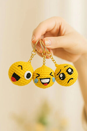 Amigurumi Emoji Anahtarlık 1 adet