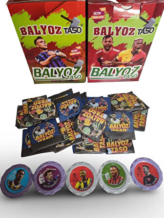 Balyoz Taso 50 Adet Futbolcu Tasoları | Hediye Paketinde ve Mini Oyuncak Hediyeli Oyun Seti