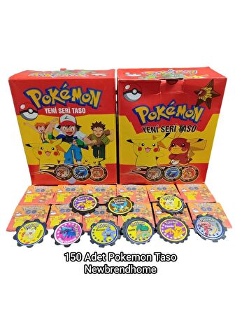 Pokemon Yeni Seri Taso (150 Adet) En Sevilen Nostaljik Pokemon Karakter Tasoları Oyun Kağıtları