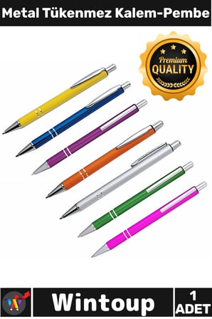 #Kalem Lüks Ofis Tasarım Kalite Hediyelik İmza Yazı Aksesuar Ergonomik Metal Tükenmez Kalem Pembe