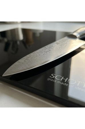Alman Schott 25*35 cm Temperli Cam Kesme Tahtası Ve Sunum Panosu, Şık Siyah, Isıya Dayanıklı, Kırılmaz, Boyası Atmaz