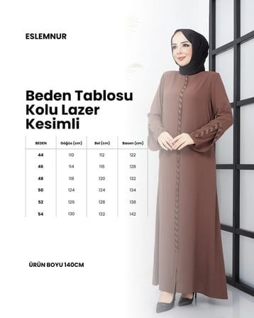 Kolu Lazer Kesimli Taşlı Medine İ̇Peği Yazlık Ferace