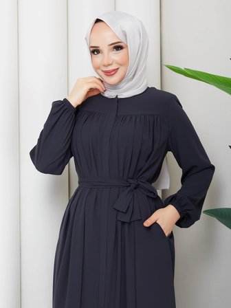 islami tesettür ferace robalı büzgülü medine ipeği tam tesettür