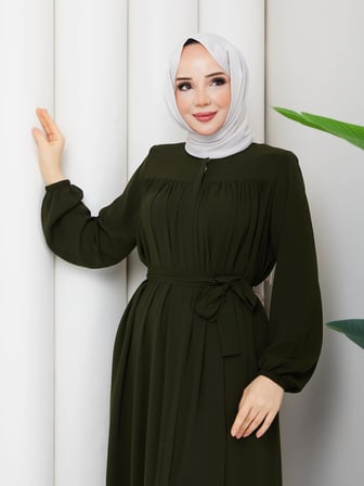 islami tesettür ferace robalı büzgülü medine ipeği tam tesettür