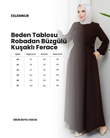 islami tesettür ferace robalı büzgülü medine ipeği tam tesettür