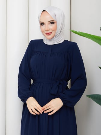 islami tesettür ferace robalı büzgülü medine ipeği tam tesettür