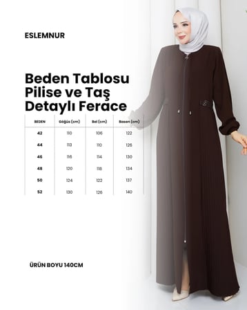 FERACE || PİLİSE VE TAŞ DETAYLI || MEDİNE İPEĞİ