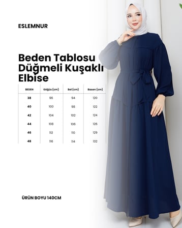 ELBİSE GÜNLÜK || DÜĞMELİ || BAĞLAMA DETAYLI 