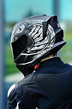 Dinamo Fighter Mat Siyah-Beyaz Kask