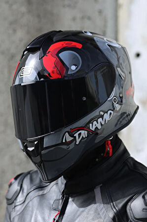 Dinamo Fishuga Siyah-Kırmızı-Gri Kask