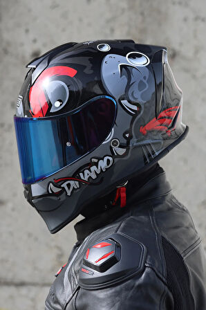 Dinamo Fishuga Siyah-Kırmızı-Gri Kask