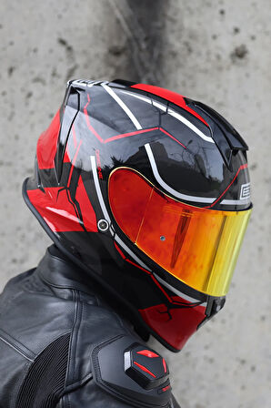 Dinamo Never Broken Siyah-Kırmızı Kask