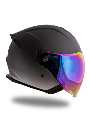 Palio 2  DeepSky Mat Siyah-Mat Titanium Açık Kask