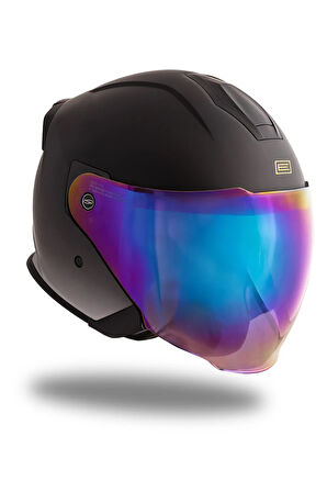 Palio 2  DeepSky Mat Siyah-Mat Titanium Açık Kask