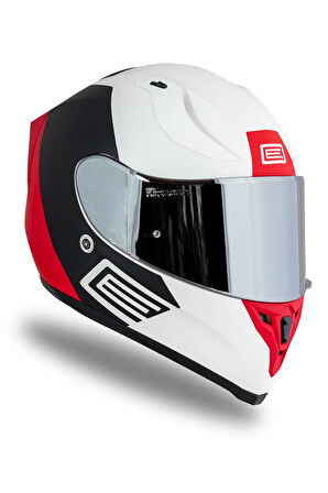 Strada Layer MatSiyah-Kırmızı-Beyaz Kask