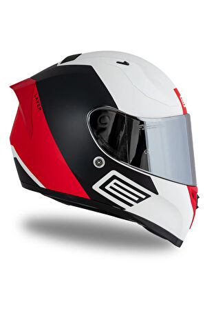 Strada Layer MatSiyah-Kırmızı-Beyaz Kask