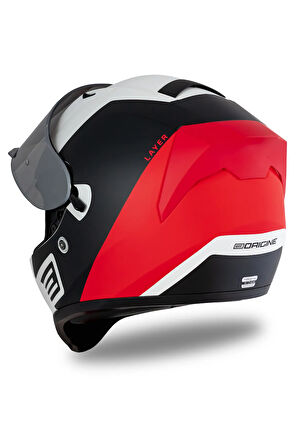 Strada Layer MatSiyah-Kırmızı-Beyaz Kask