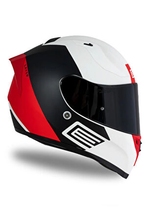 Strada Layer MatSiyah-Kırmızı-Beyaz Kask