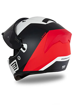 Strada Layer MatSiyah-Kırmızı-Beyaz Kask