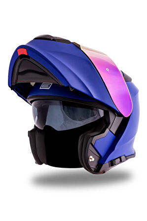 Delta Basic Mat Mavi Çene Açılır Kask